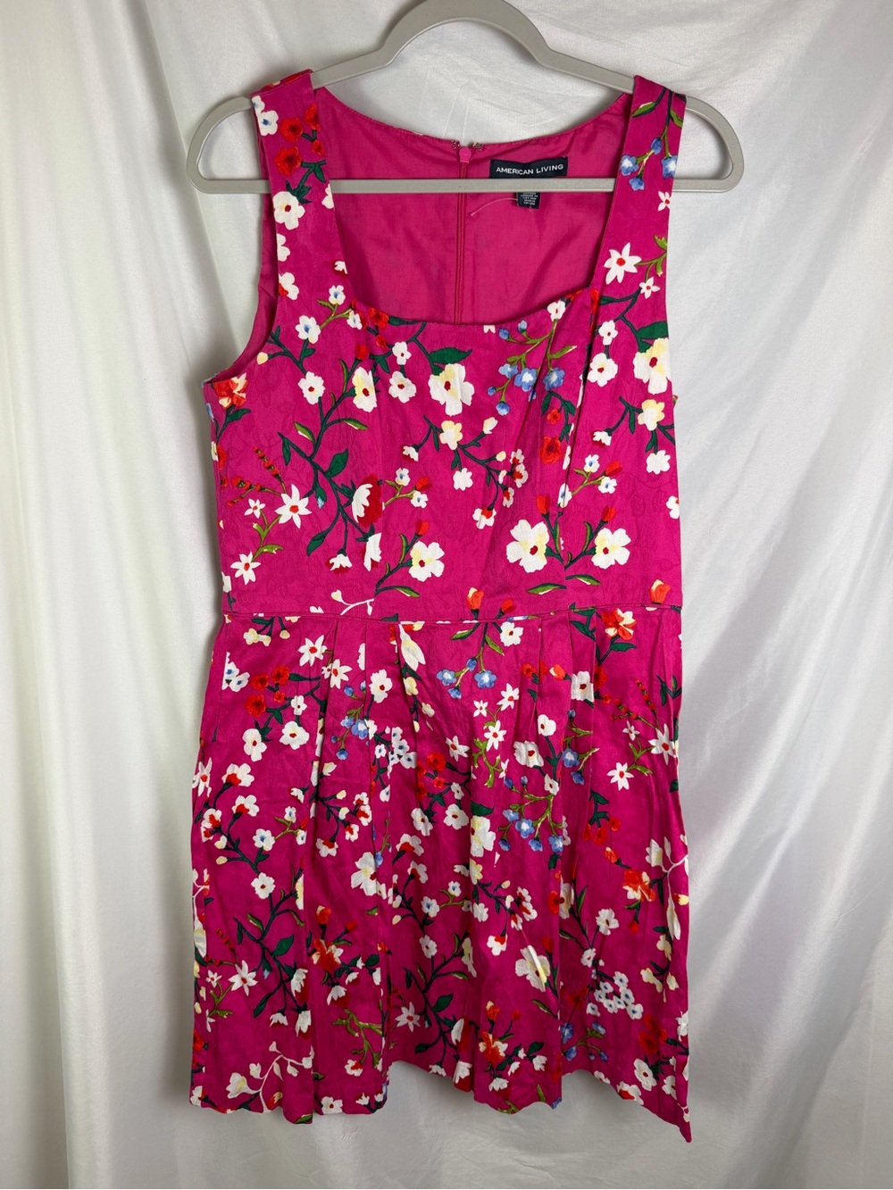 American Living Pink Floral Sleeveless Summer Dress